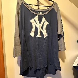 New Era Navy and Gray Raglan Shirt